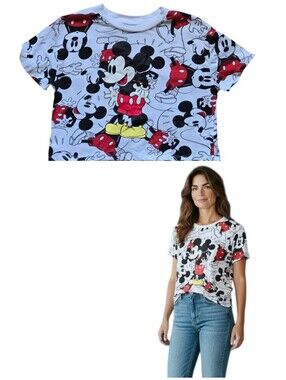 Disney Mickey Mouse All Over Print Graphic Tee Size Small